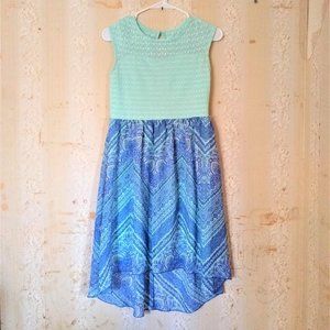 Speechless Mint/Blue High-Low Dress - Girls 14